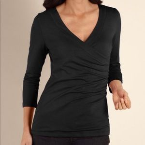 Soft surroundings Shapely Surplice 3/4 Sleeve Top